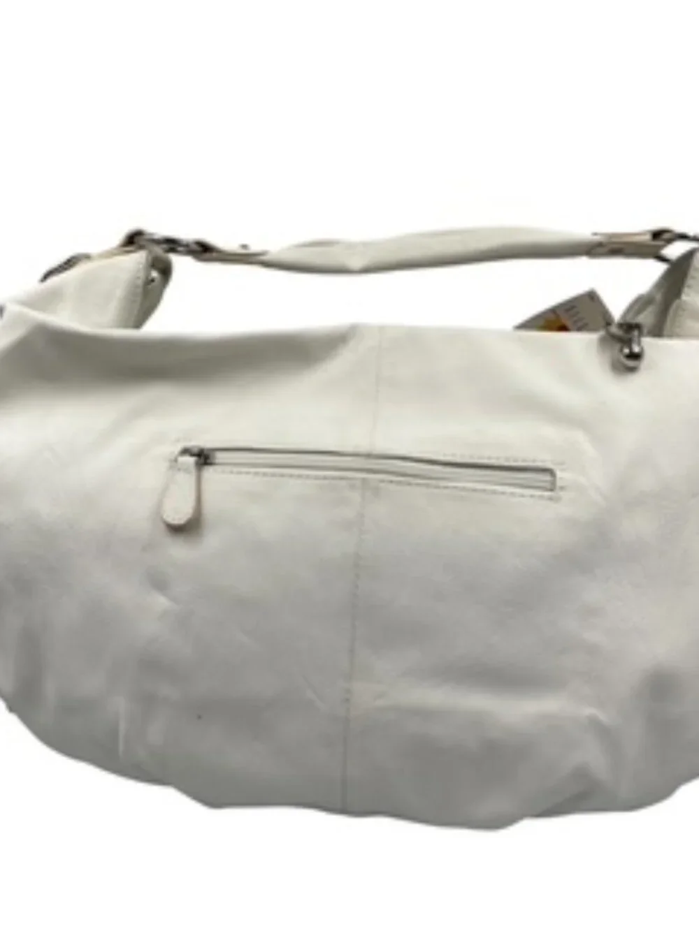 NEW Elle Slouchy Hobo Bag White Leather Shoulder Purse NWT